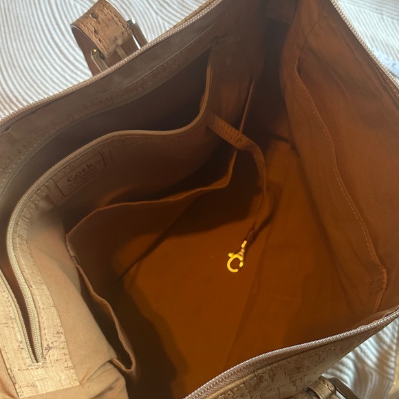 Tan Corkor Satchel Bag made in Portugal Vegan Eco Friendly - Picture 10 of 13